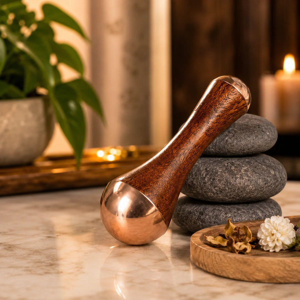 |FREE DELIVERY| Wooden Handle Kansa Beauty Massager