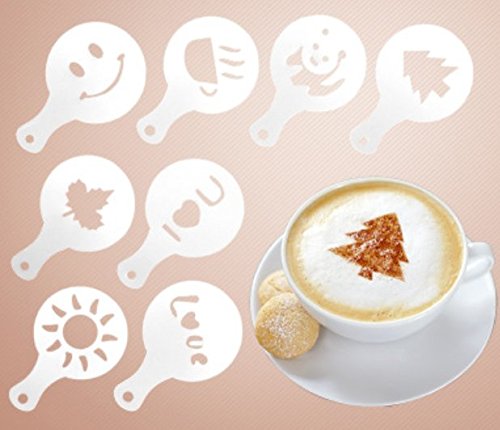 Pack Of 32 Coffee Decorating Stencils, Create Professional Designs