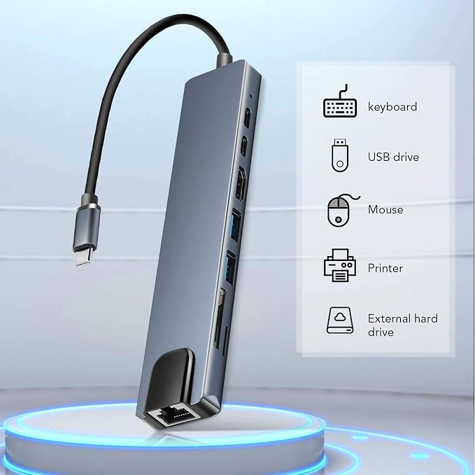 |FREE DELIVERY| 8-in-1 USB-C Multiport Hub Adapter 🔌