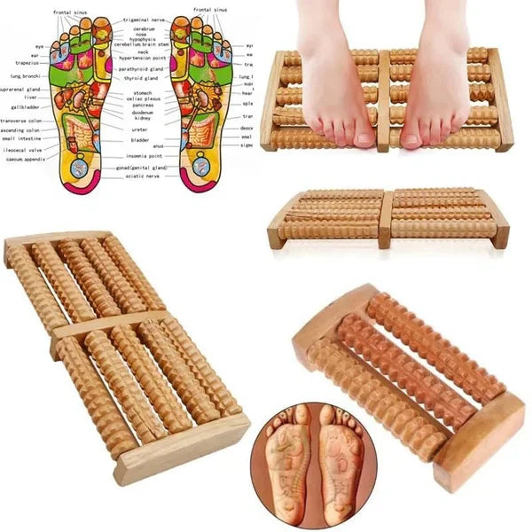 Wooden Roller Foot Massager - Pain & Stress Relief (FREE DELIVERY)