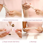 Rechargeable Flawless Salon Nail Finishing Touch Electric Nail Drill Bits File Tool Set