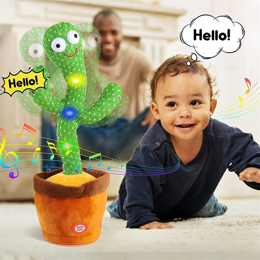 Dancing Cactus Toy with Recording - Rechargable /Cell Operated Plush Funny Electronic Shaking Cactus Singing Dancing
