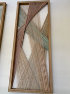 Organic Wood in Metal Frame – Wall Art Pair