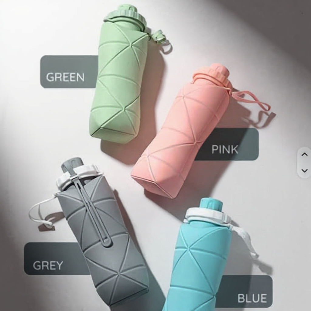 (Free Delivery) Foldable Silicone Water Bottle 600ML