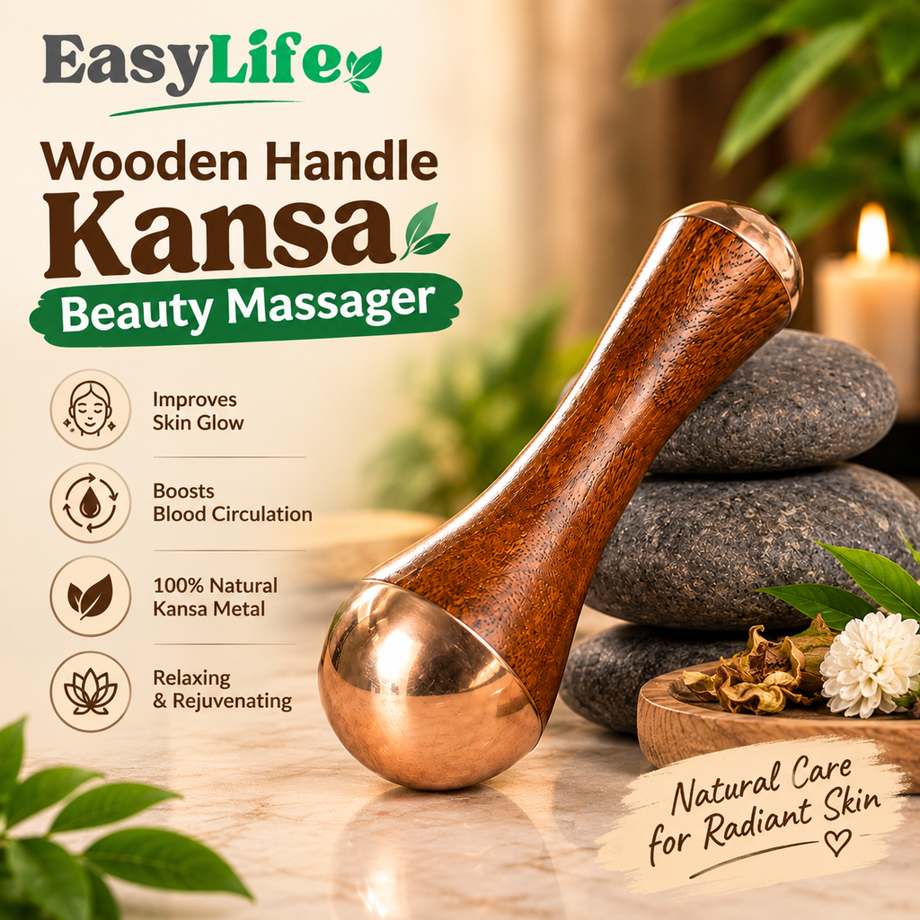 |FREE DELIVERY| Wooden Handle Kansa Beauty Massager