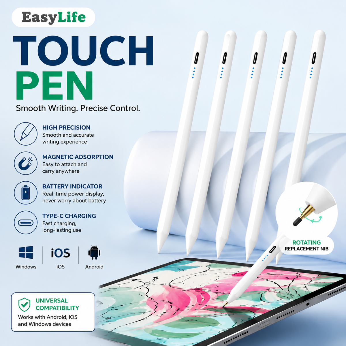 (Free Delivery) Universal Stylus Pen for Touch Screens (iOS, Android)