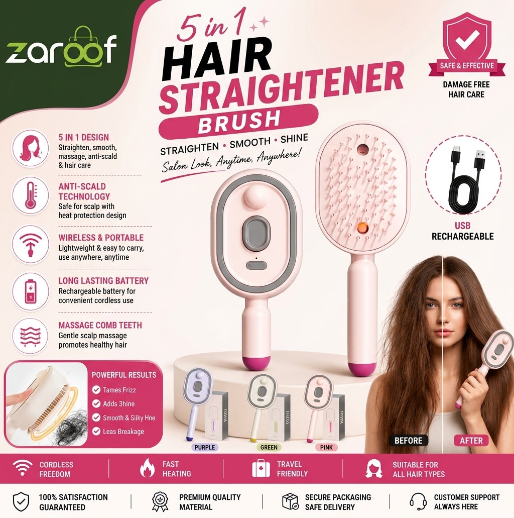 |Free Home Delivery| 5-in-1 Electric Mist Hair Brush