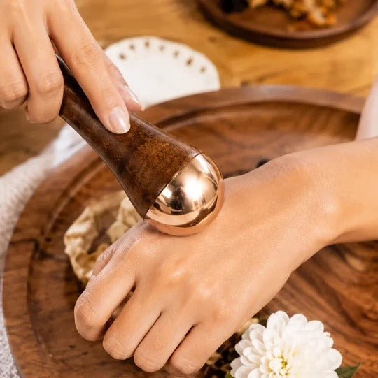 |FREE DELIVERY| Wooden Handle Kansa Beauty Massager