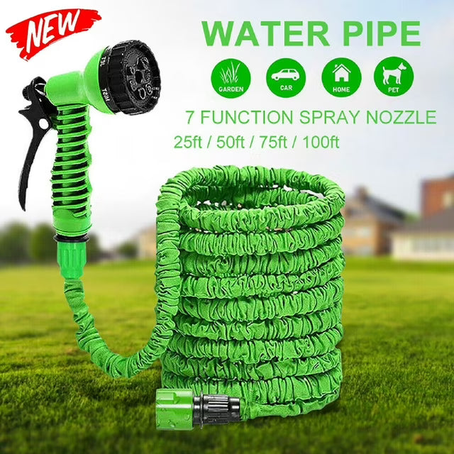 Expandable Magic Garden Hose Pipe with Spray Gun – Flexible, Leak-Proof, Multiple Spray