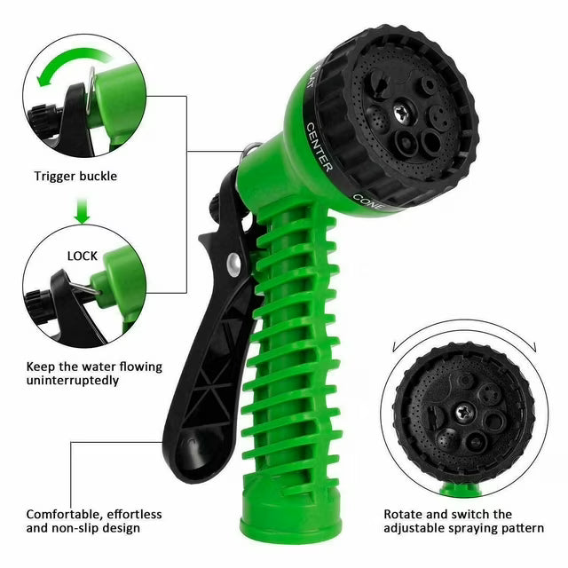 Expandable Magic Garden Hose Pipe with Spray Gun – Flexible, Leak-Proof, Multiple Spray