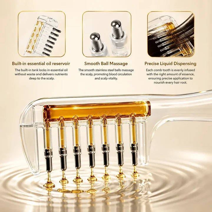 |FREE DELIVERY| Transparent Essential Oil Applicator & Scalp Massager Comb