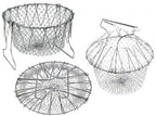 Folding Chef Basket 12 in 1 Kitchen Tool Deluxe Boiler, Steamer, Strainer & Frying