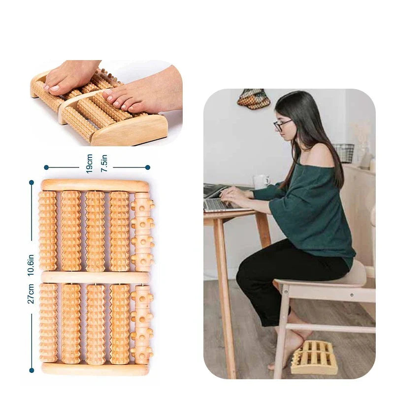 Wooden Roller Foot Massager - Pain & Stress Relief (FREE DELIVERY)