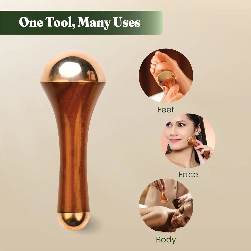 |FREE DELIVERY| Wooden Handle Kansa Beauty Massager